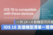 iOS 18 支持机型、可以升级的 28 款机种清单一次看