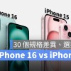 iPhone 16 与 iPhone 15 差异比较：30 个升级差别、选购建议一次看