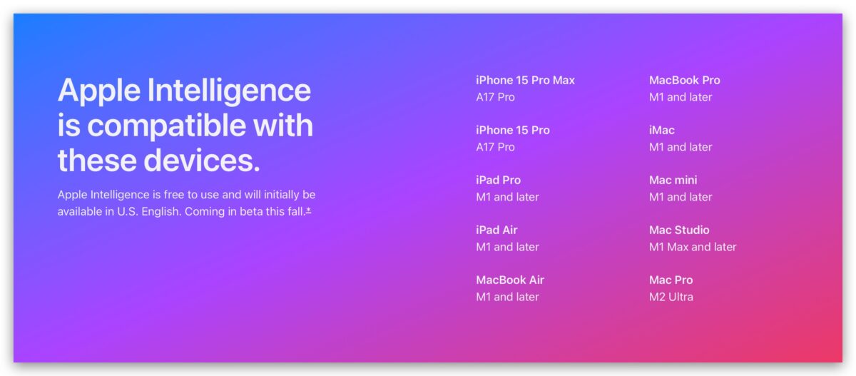 Apple Intelligence 仅限 A17 Pro 或 M 系晶片可用，原因在于内存大小 - 随时搬砖