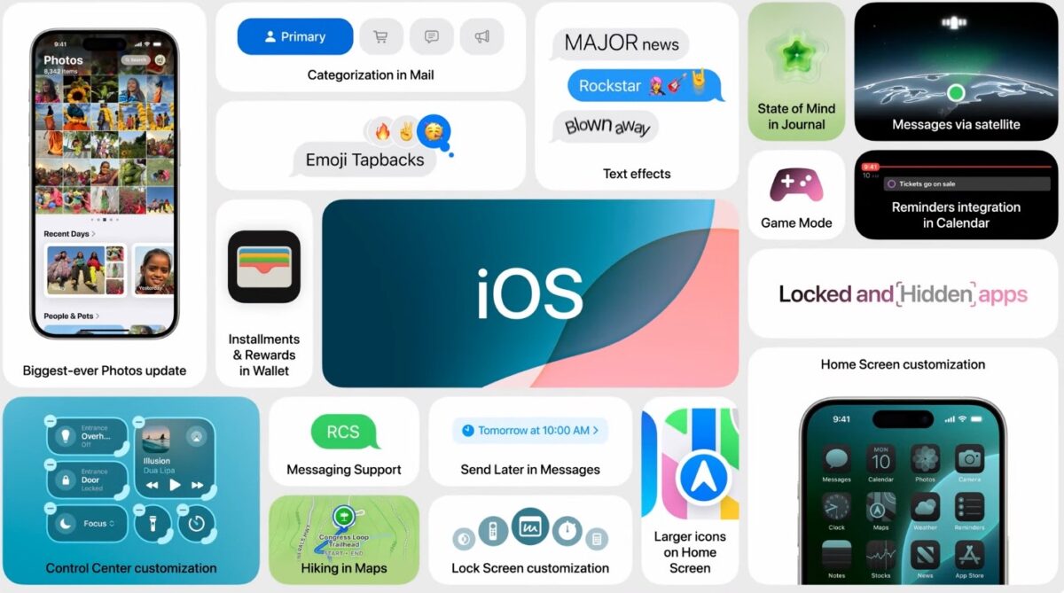【WWDC 2024】iOS 18 推出，App 随意排列、控制中心可以分页、信息预约发送以及全新照片 App - 随时搬砖