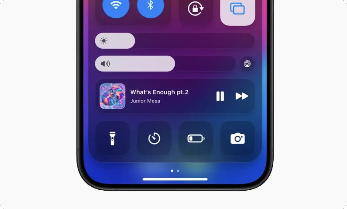 iOS 18 控制中心重大改变，更多自定义选项和全新音乐小工具 - 随时搬砖