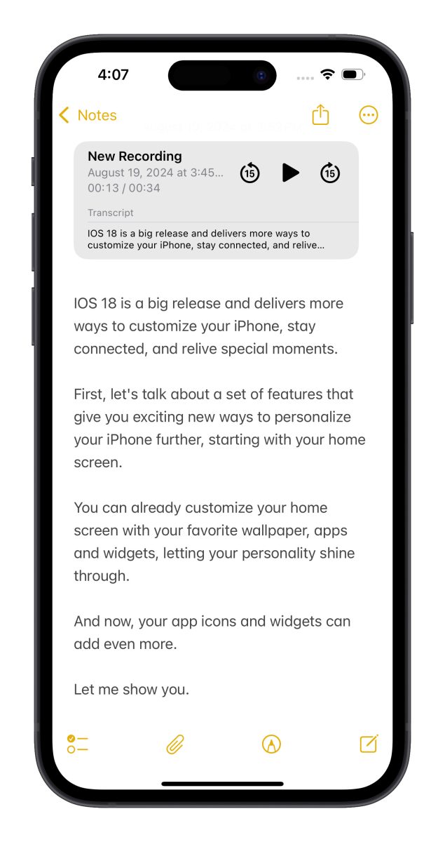 iOS 18 备忘录 4 大亮点新功能教学：语音转文字、数学式计算、重点标记都来了 - 随时搬砖