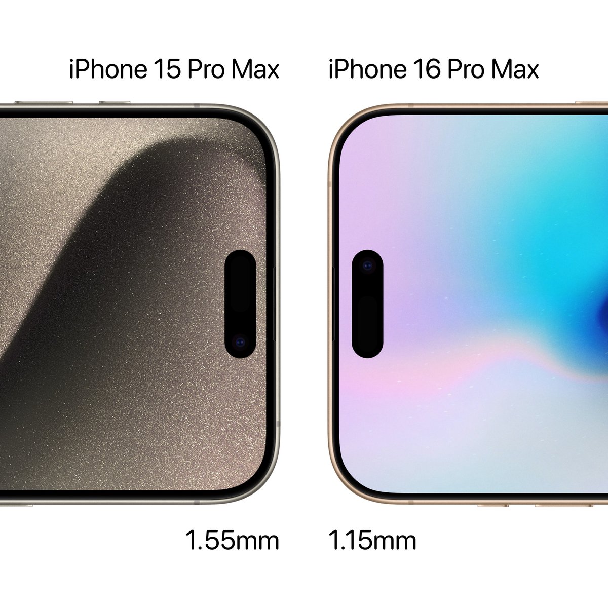 iPhone 16 Pro 边框史上最窄！一张图带你比较新旧边框厚度差异 - 随时搬砖